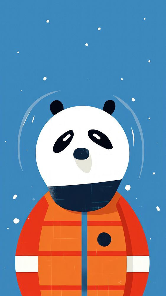 Wallpaper Illustration panda in spacesuit anthropomorphic representation protection.