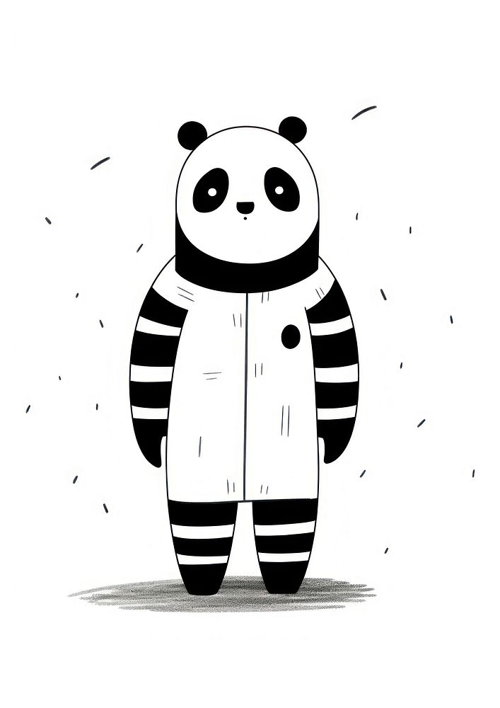 Illustration panda in spacesuit drawing sketch nature.