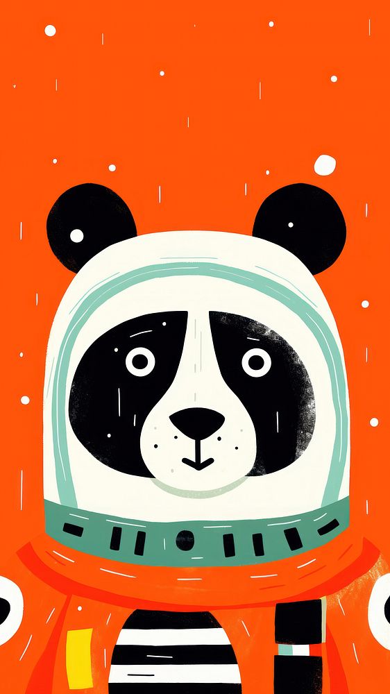 Wallpaper Illustration panda in spacesuit representation technology astronaut.