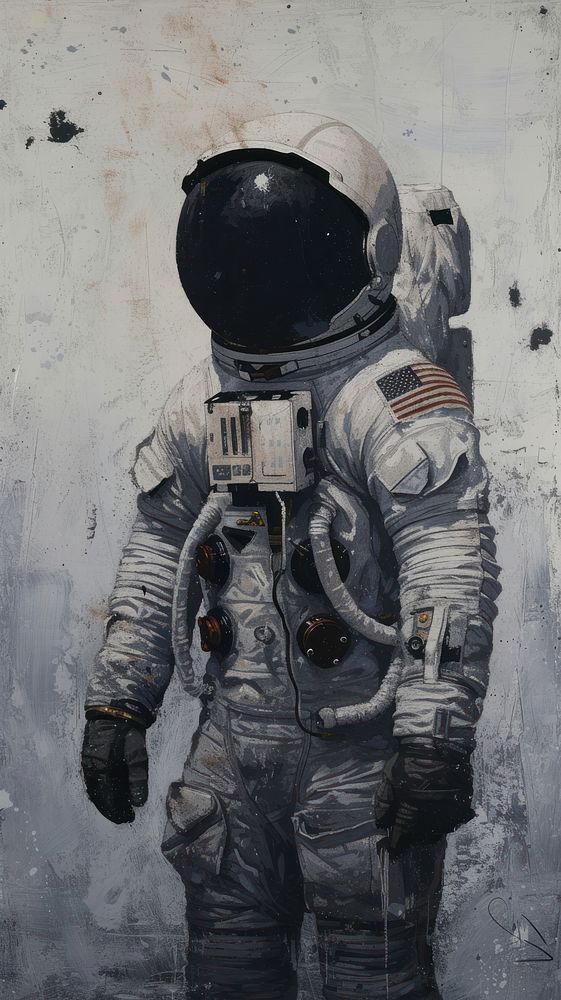 Astronaut painting accessories protection.