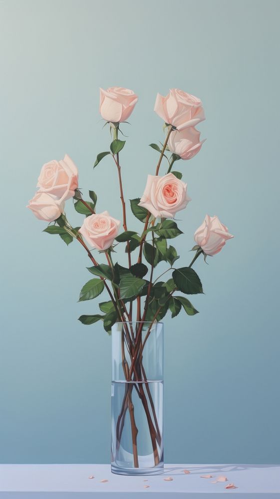 Rose flower plant vase.