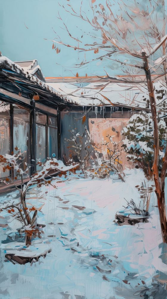 Outdoors painting winter snow.