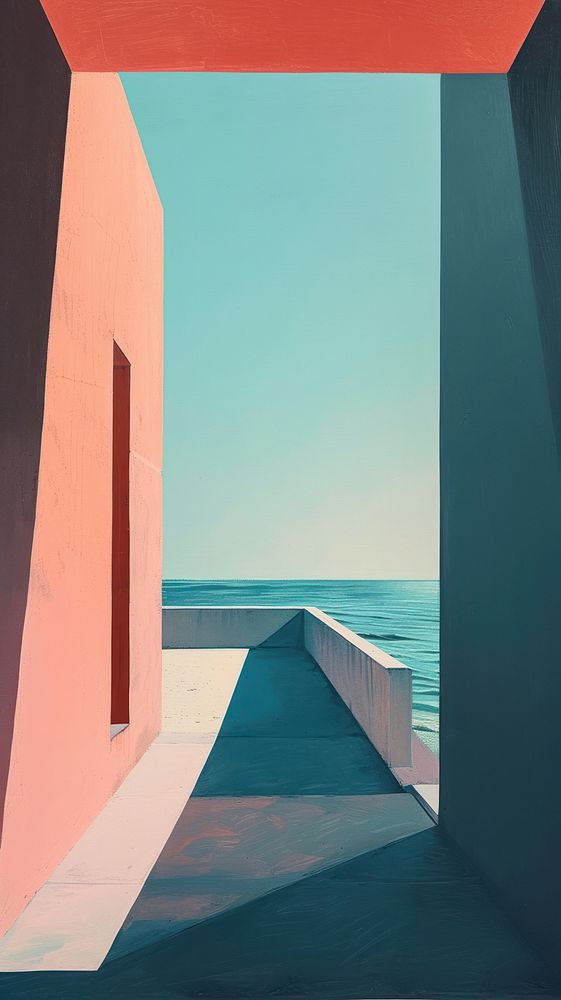 Architecture painting outdoors horizon.