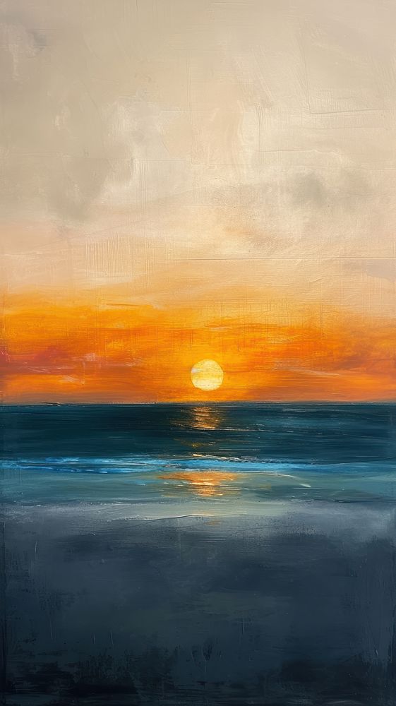 Painting outdoors horizon sunset.