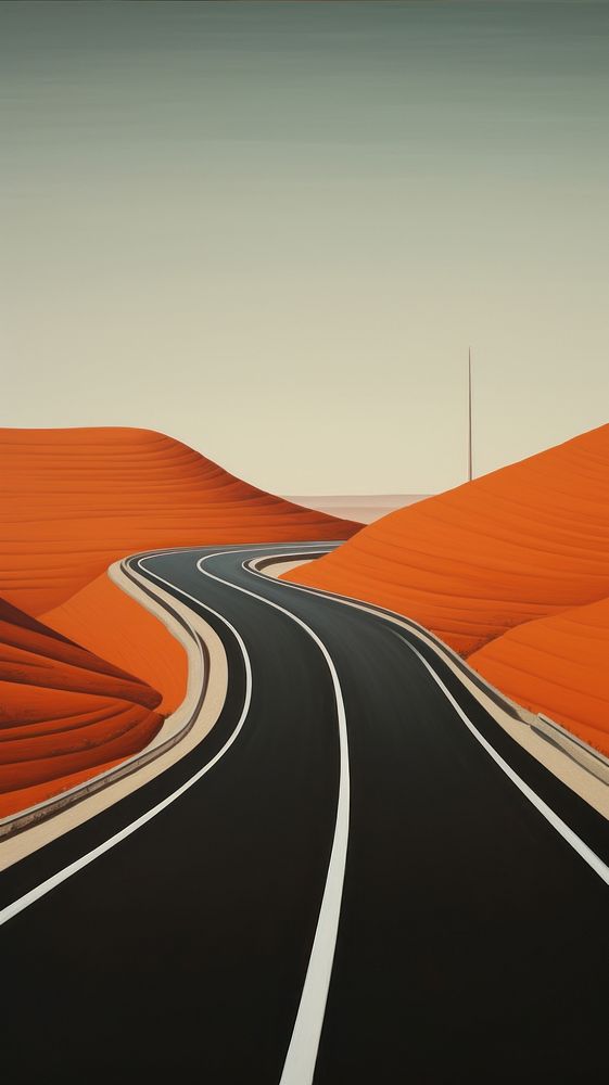 Road highway horizon desert.