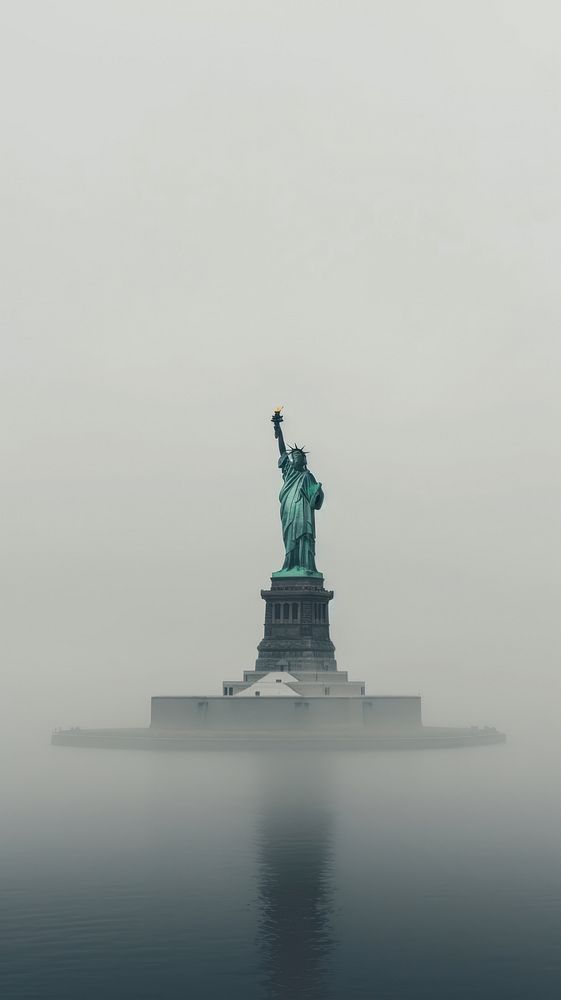 Aesthetic statue of liberty landscape wallpaper sculpture independence architecture.