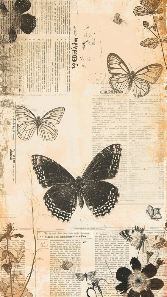 Butterflys border backgrounds insect paper.