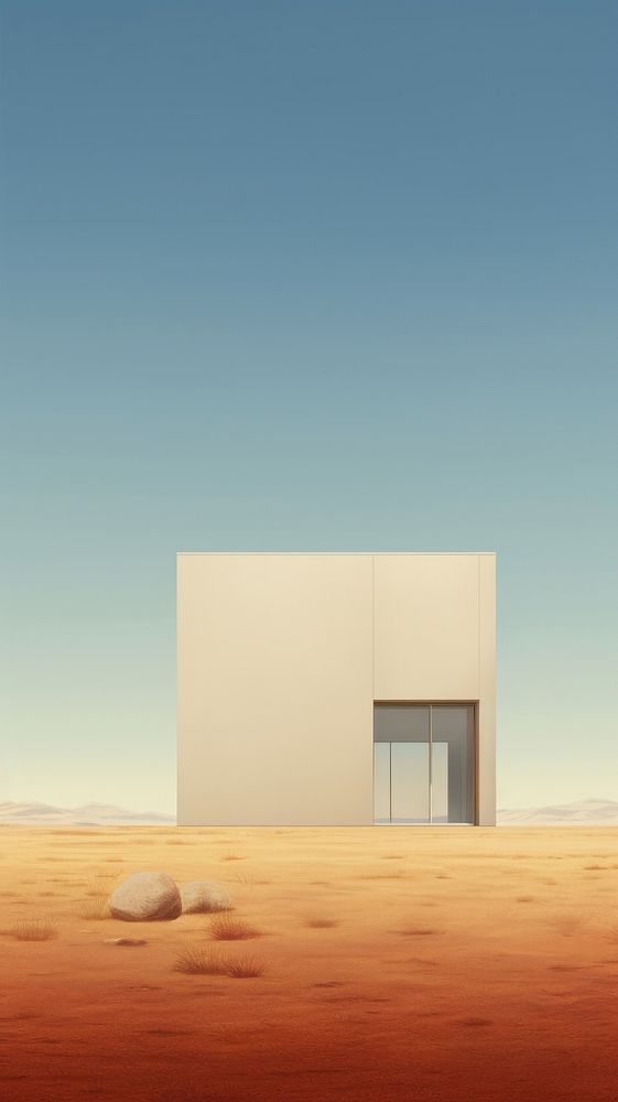 Minimal space architecture building outdoors desert.