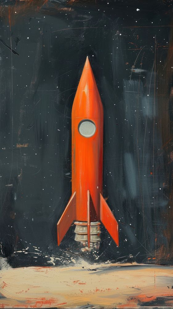 Minimal space fast Rocket painting rocket vehicle.