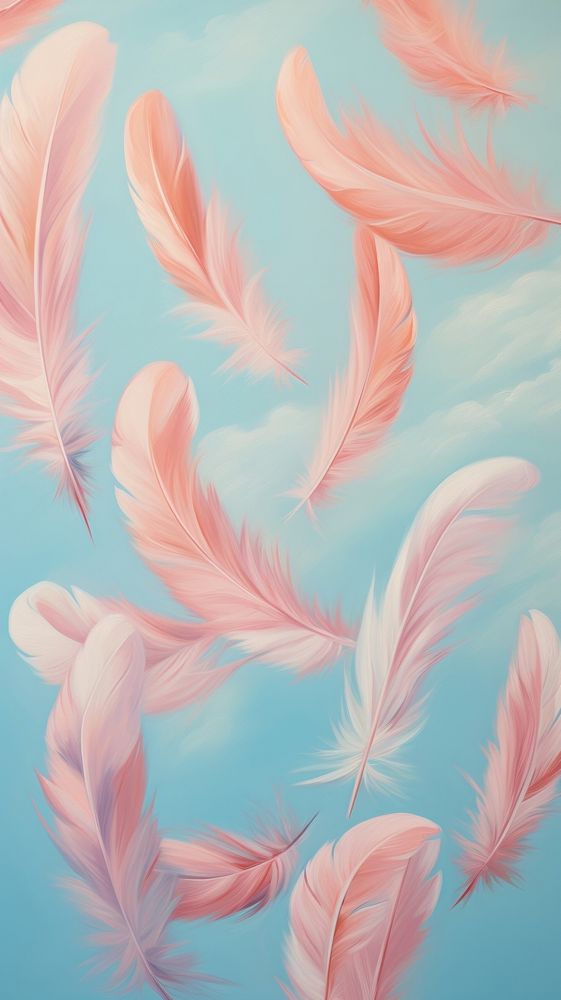 Minimal space feathers pattern backgrounds painting lightweight.