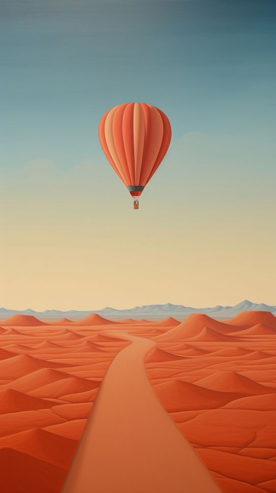 Balloon aircraft outdoors desert.