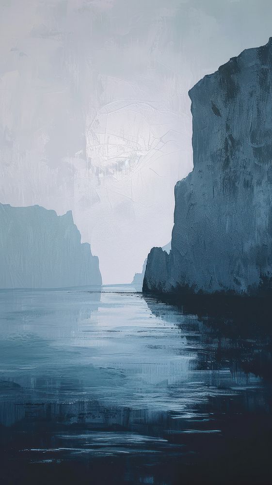 Minimal space sea cliff outdoors painting nature.