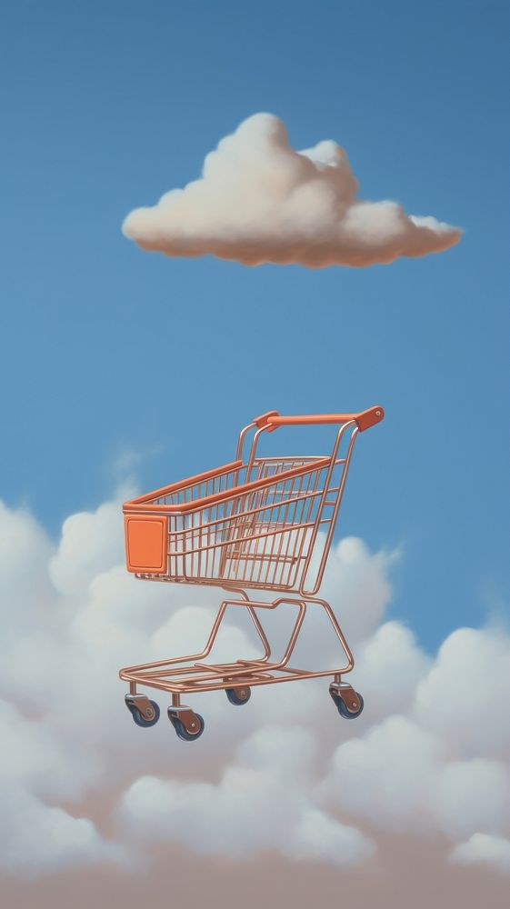 Outdoors cart sky shopping cart.