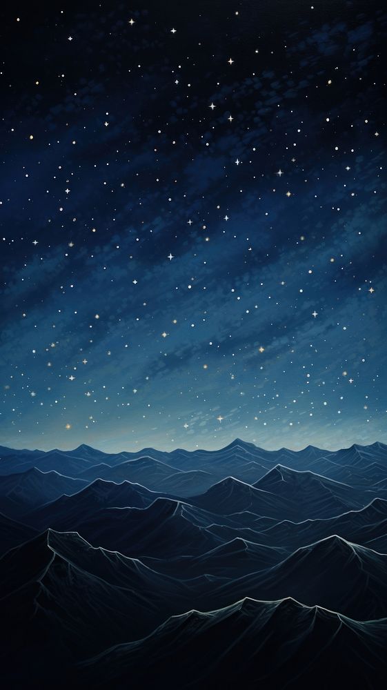 Minimal space starry sky backgrounds mountain nature.