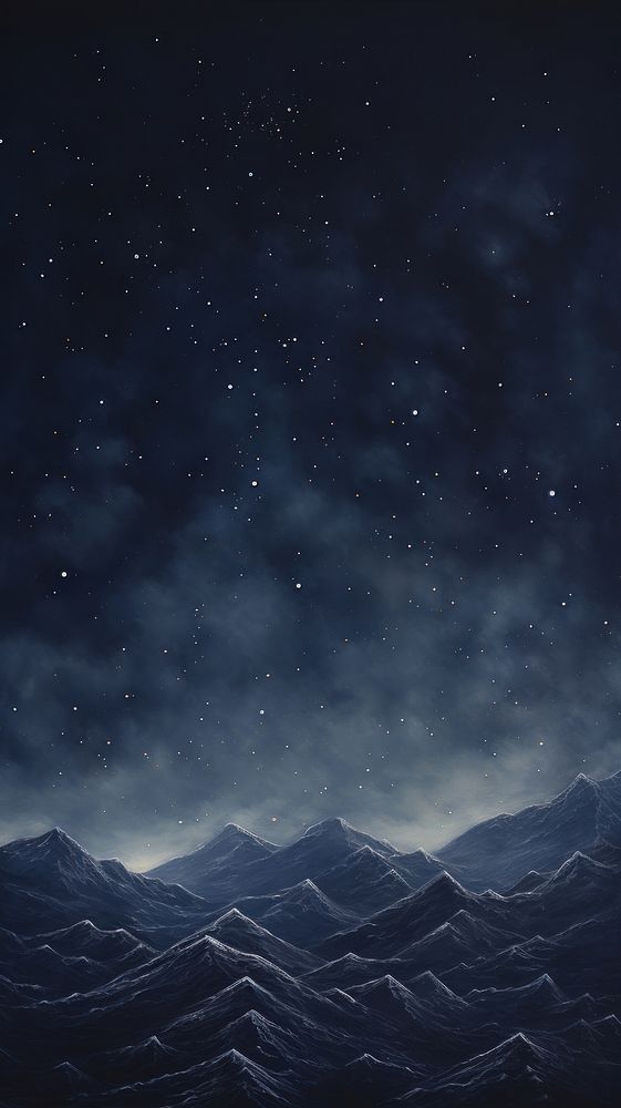 Minimal space starry sky backgrounds mountain nature.