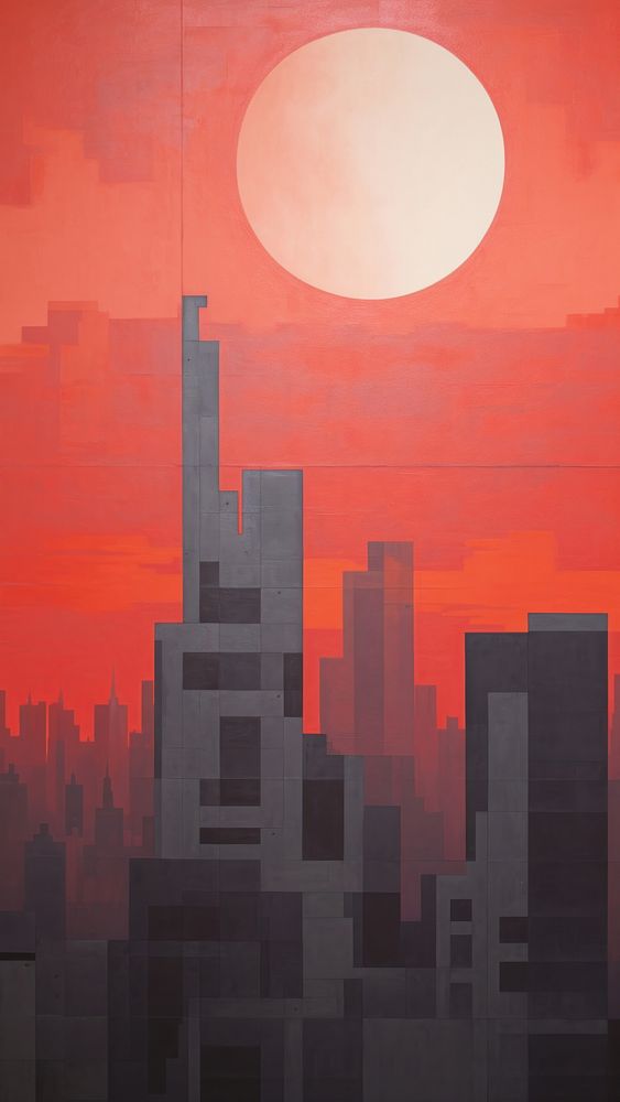 Minimal space sunset city architecture building outdoors.