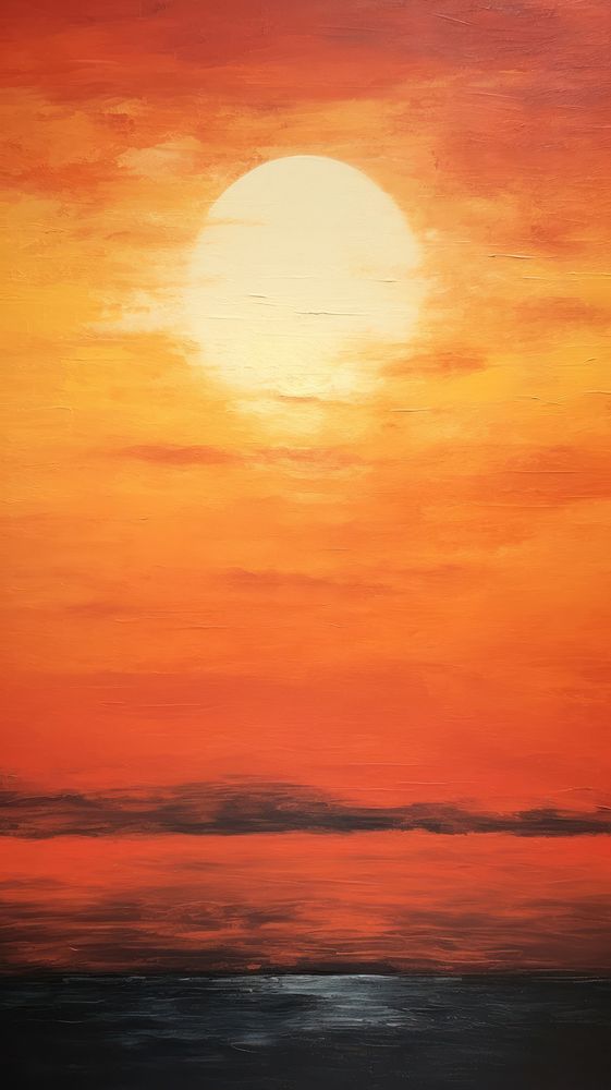 Minimal space sunset sky outdoors painting horizon.