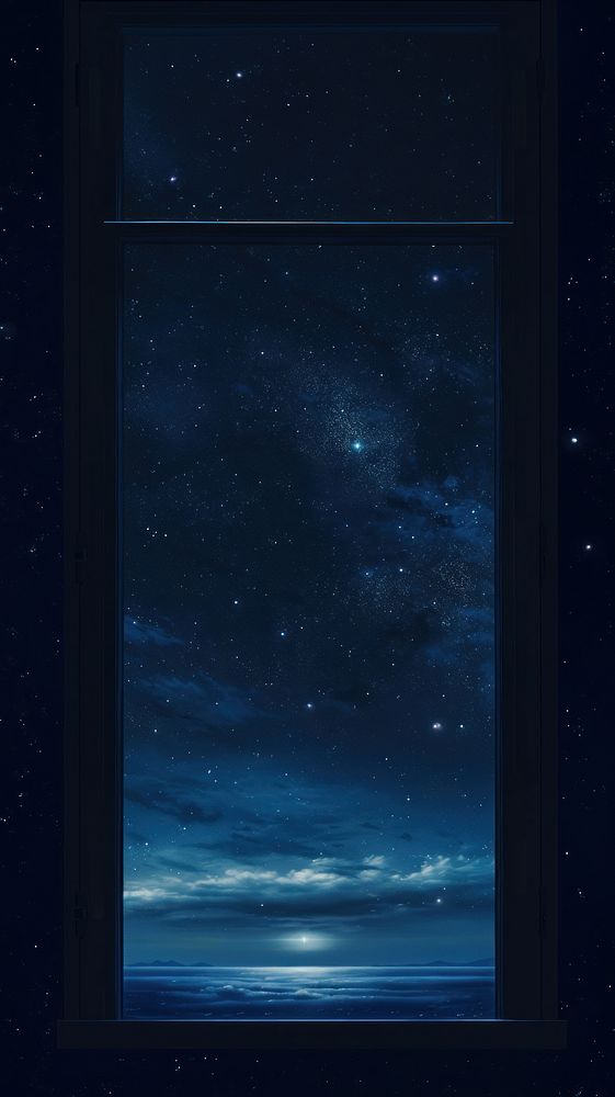 Minimal space window galaxy nature night.