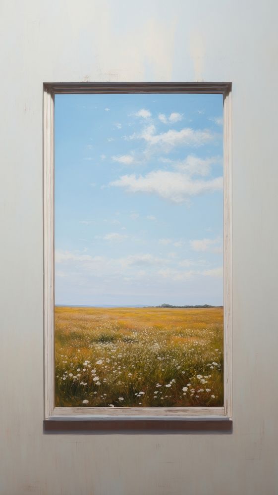 Minimal space tiny window outdoors painting nature.