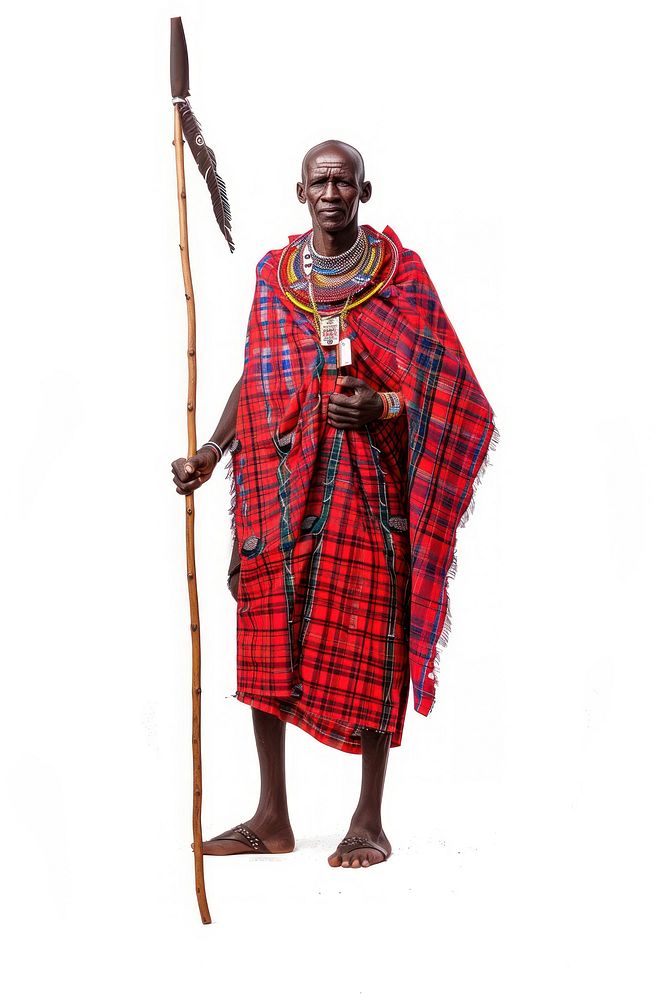 Maasai Man kenya tribe white background accessories.