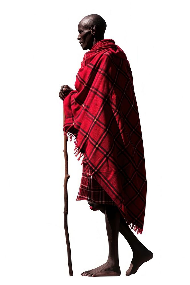 Maasai Man kenya adult man white background.
