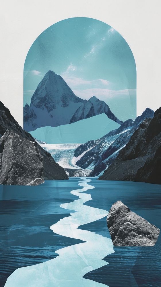 Blue story background mountain outdoors glacier.