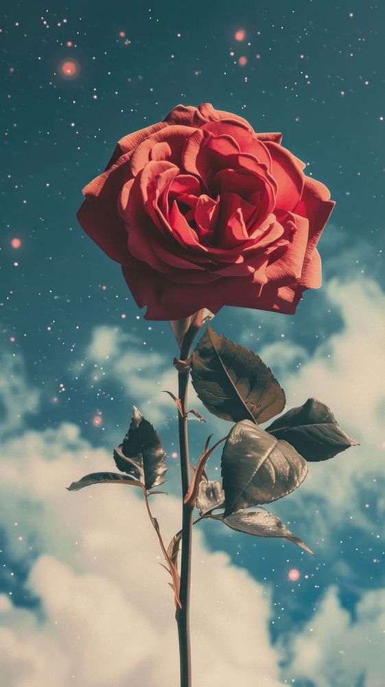 Dark story background rose astronomy outdoors.