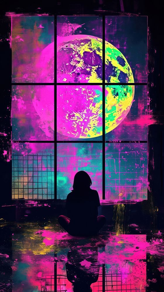 Story background of moon silhouette window adult.
