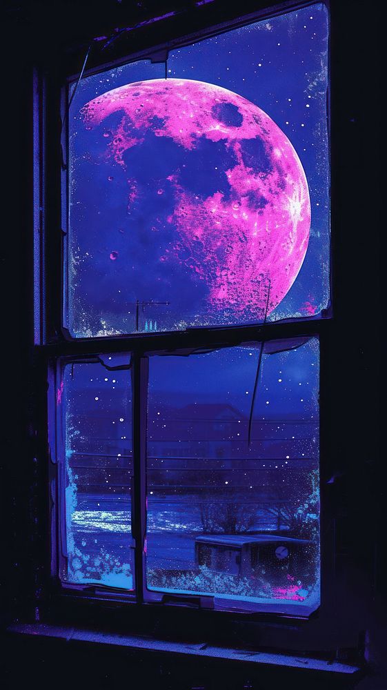 Story background of moon astronomy window screen.