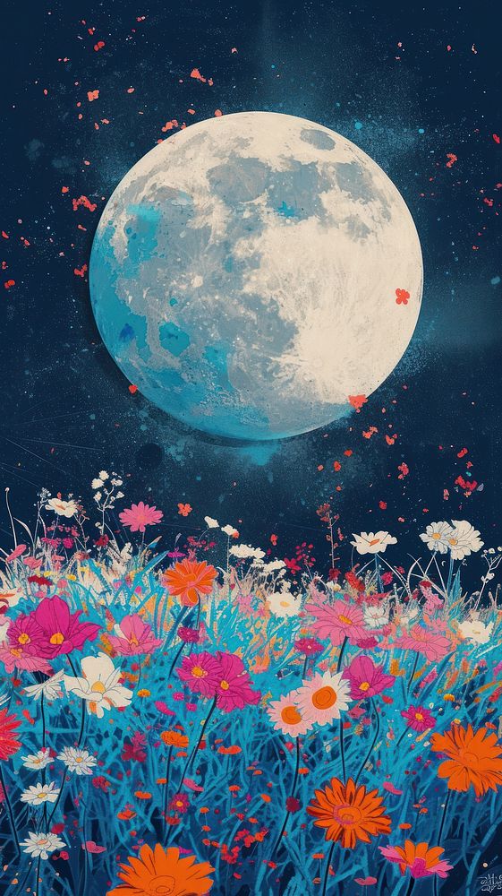 Story background of moon flower astronomy outdoors.