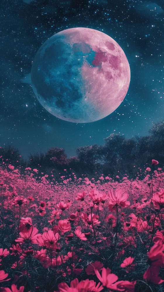 Story background of moon flower landscape astronomy.