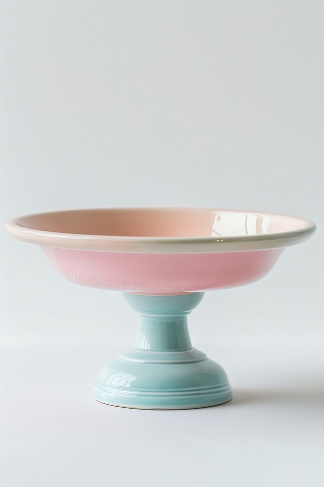 One piece of pastel ceramic pedestal cake plate porcelain bowl tableware.