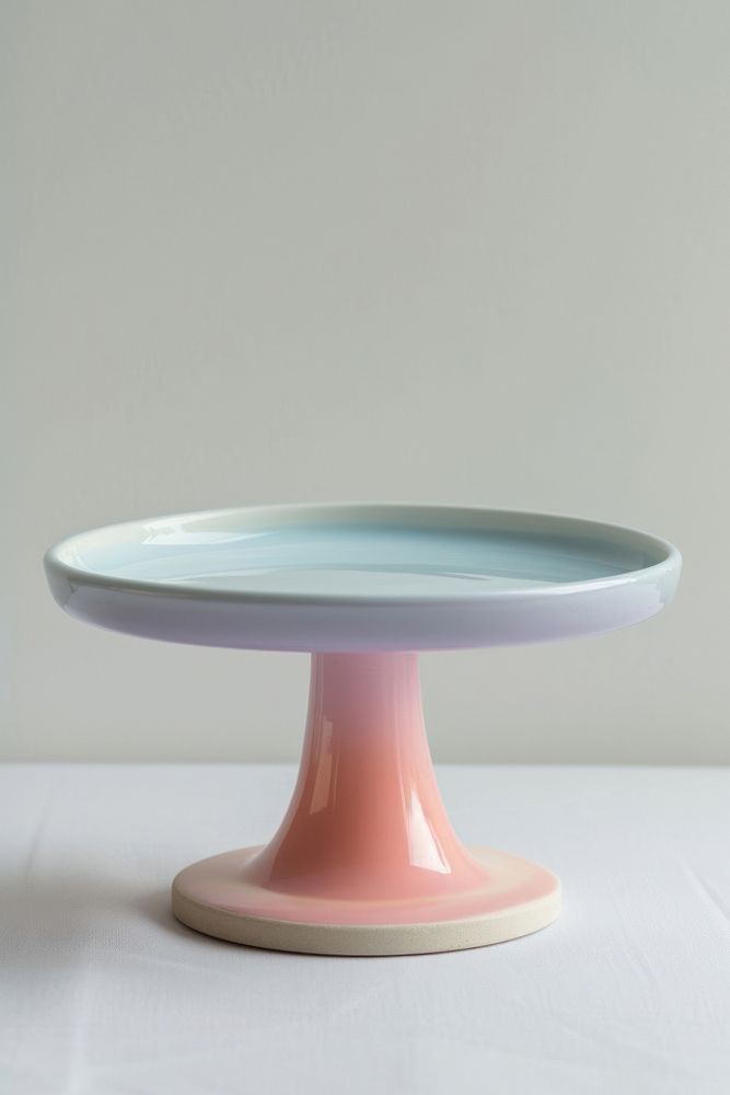 One piece of pastel ceramic pedestal cake plate porcelain table tableware.