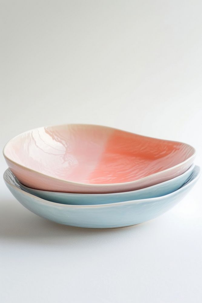 One piece of pastel color ceramic plate bowl simplicity tableware.