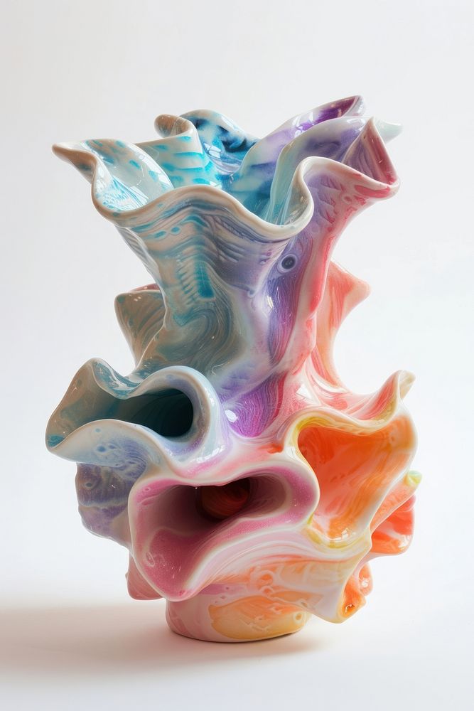 One piece of pastel color ceramic art made by kid vase invertebrate accessories.