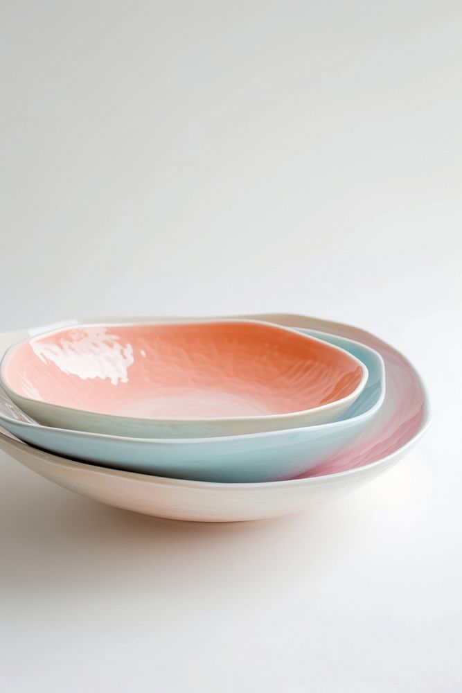 One piece of pastel color ceramic plate porcelain bowl tableware.