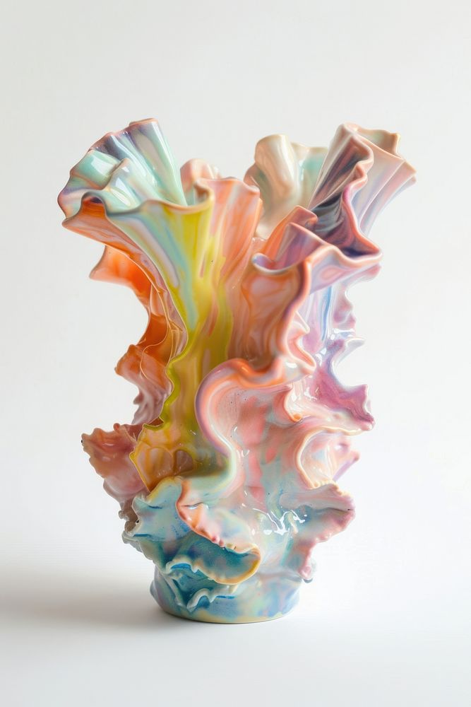 One piece of pastel color ceramic art made by kid vase accessories creativity.