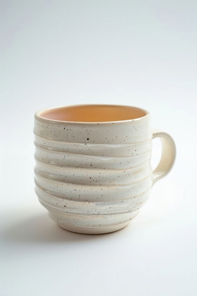 One piece of white pastel ceramic cup porcelain pottery coffee.