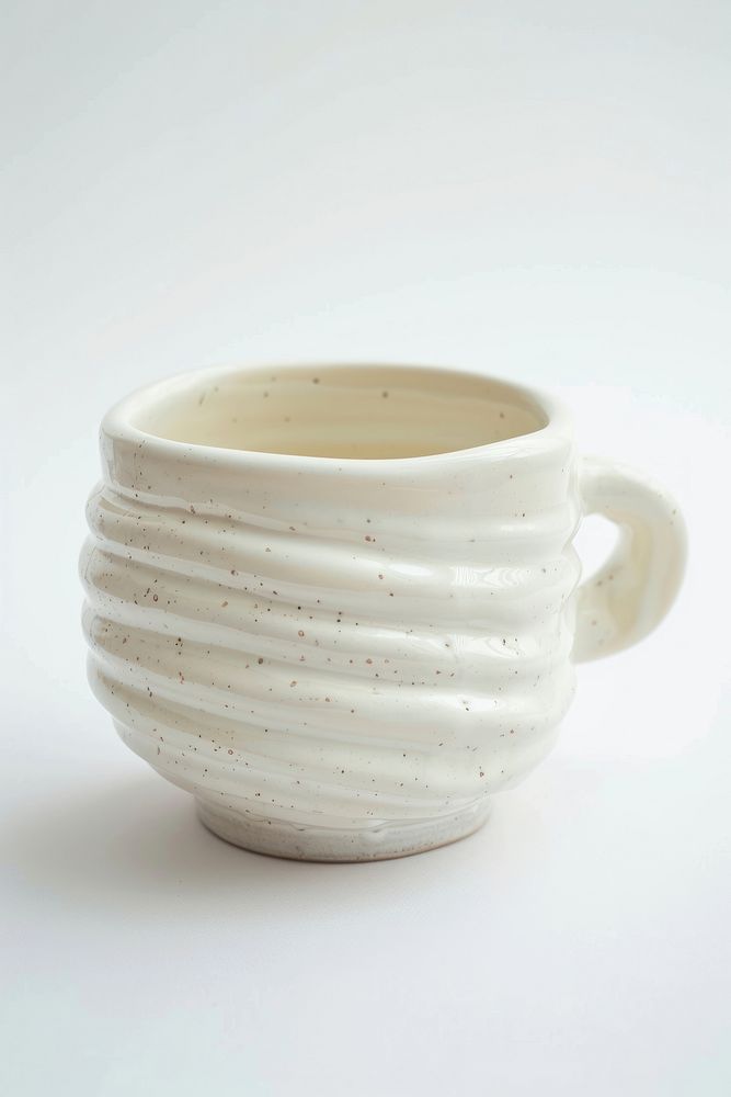 One piece of white pastel ceramic cup porcelain pottery bowl.