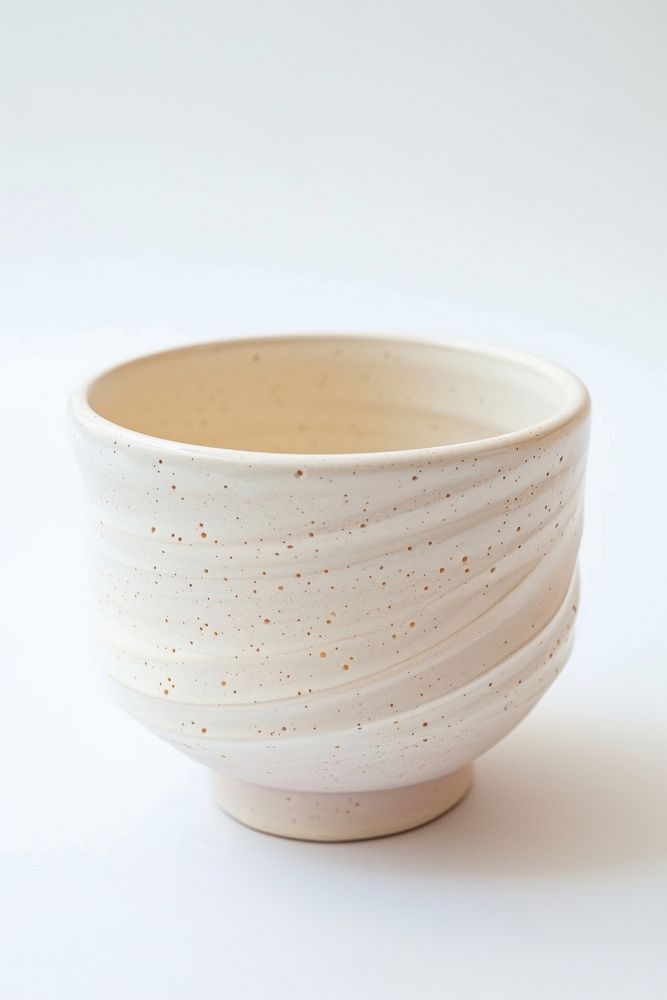 One piece of white pastel ceramic cup porcelain pottery bowl.