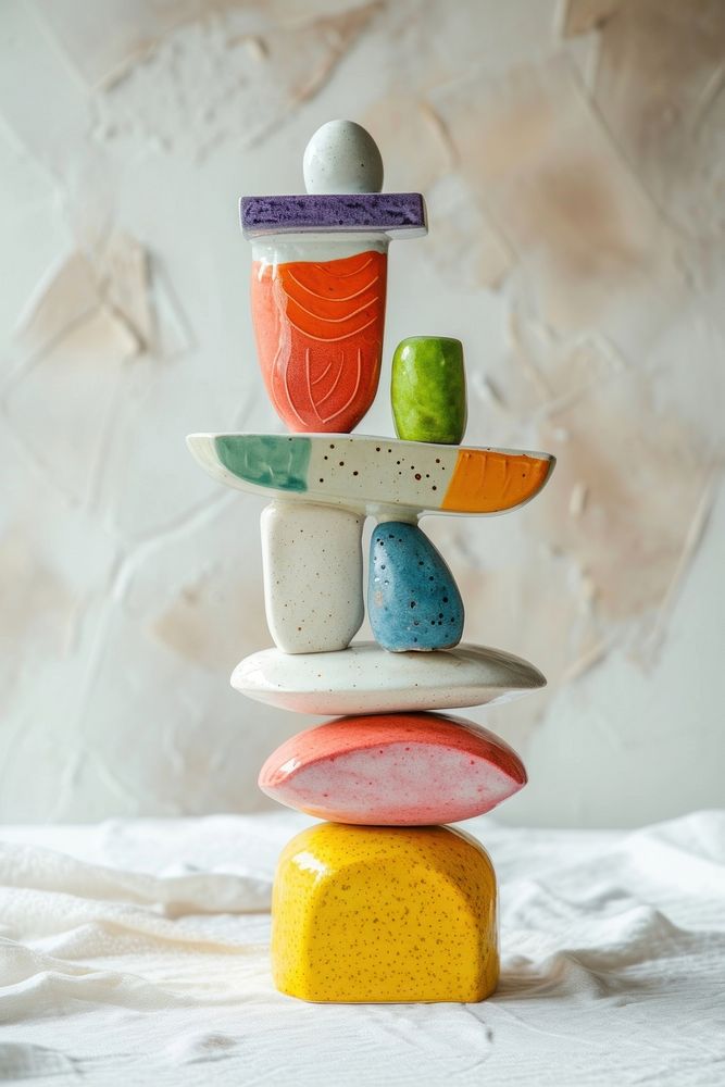 One colorful ceramic art made by kid confectionery creativity variation.