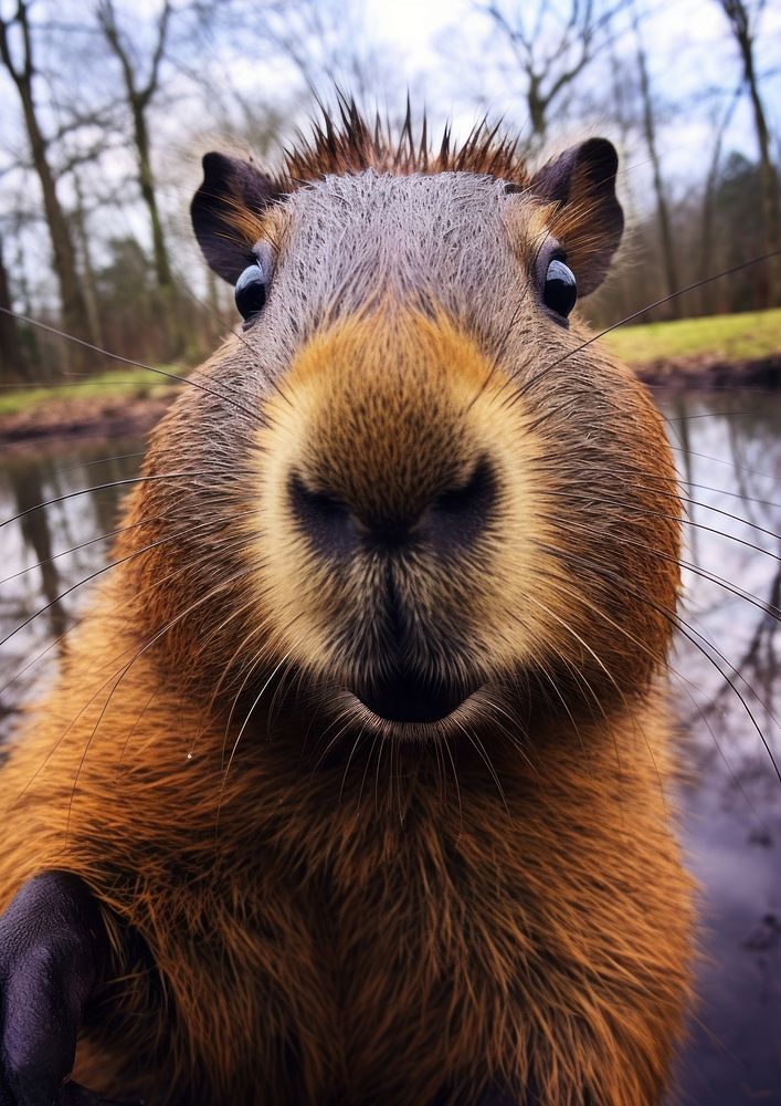 Selfie capybara wildlife animal mammal. | Free Photo - rawpixel