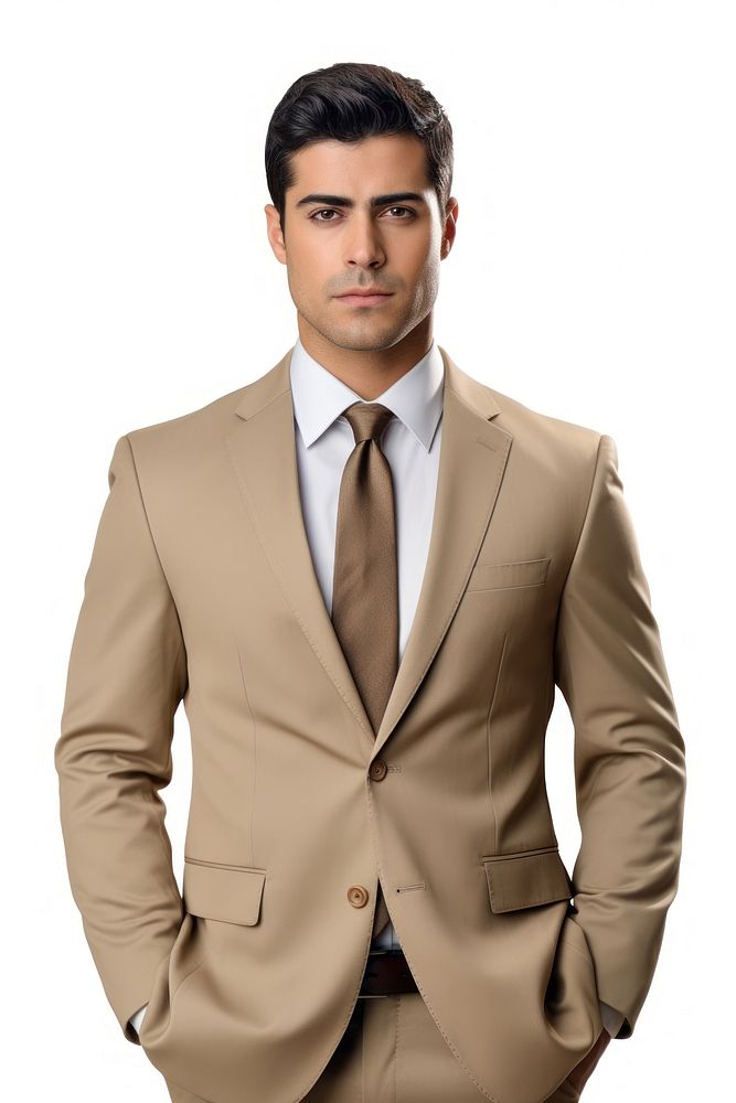 Blazer brown suit white background.