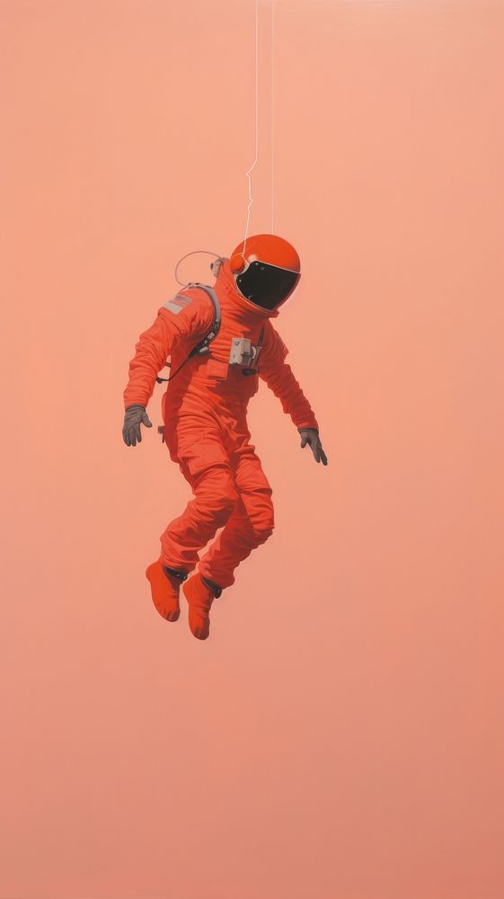 Astronaut parachuting protection recreation.
