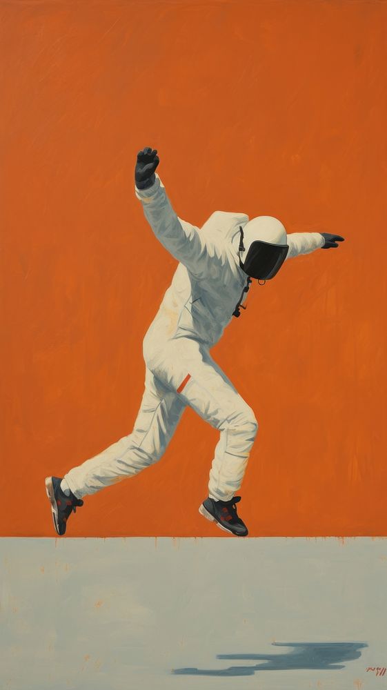 Minimal space astronaut painting sports adult.