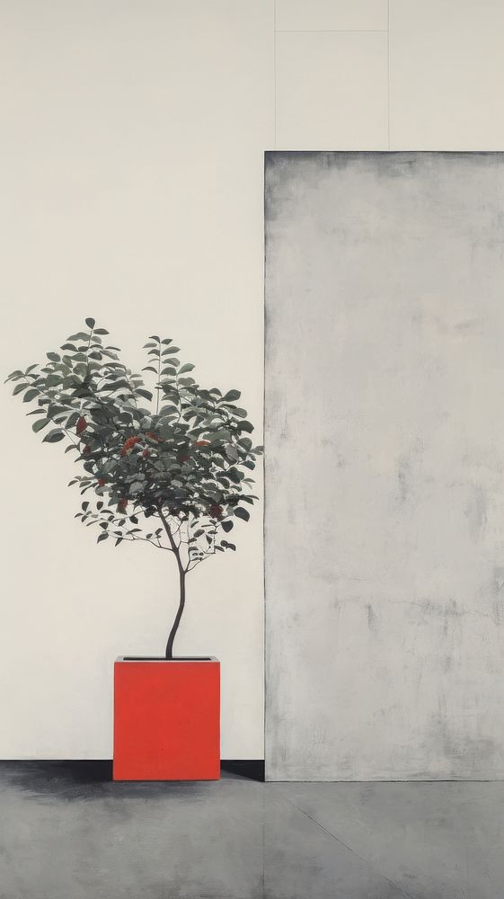 Architecture painting plant tree.