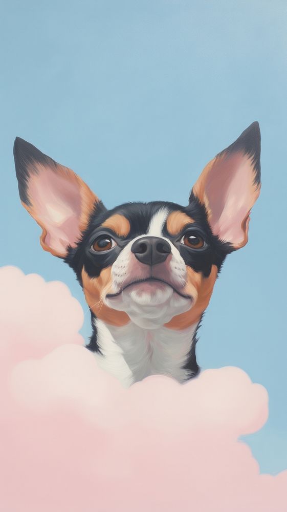 Dog on pastel cloud sky mammal animal pet.