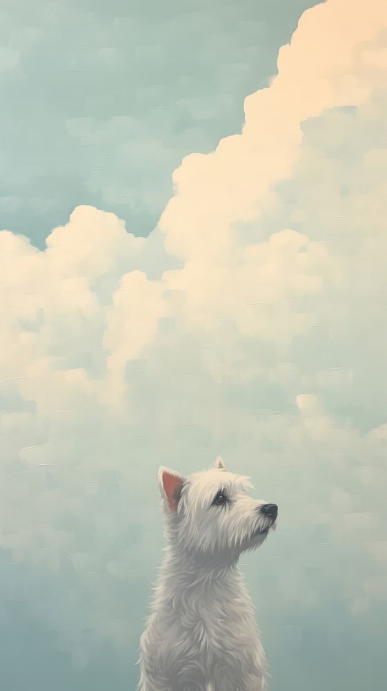 Dog on pastel cloud sky outdoors terrier mammal.