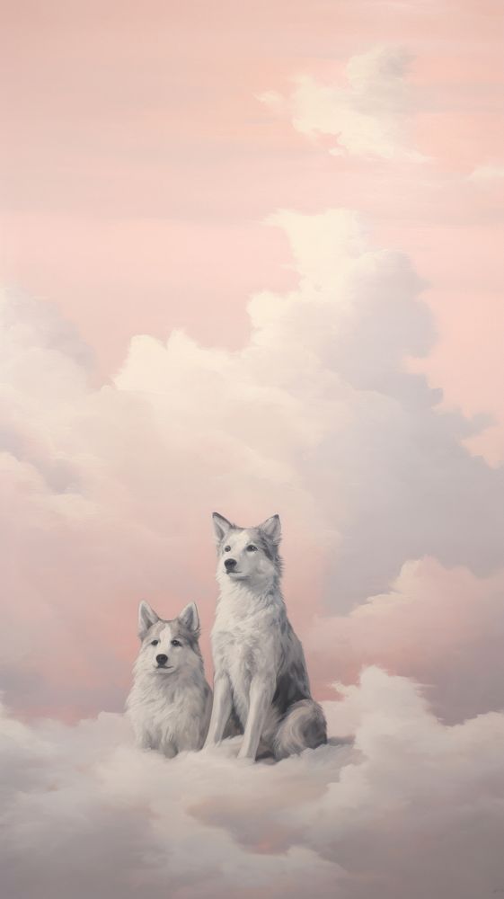 Dogs on pastel cloud sky mammal animal pet.