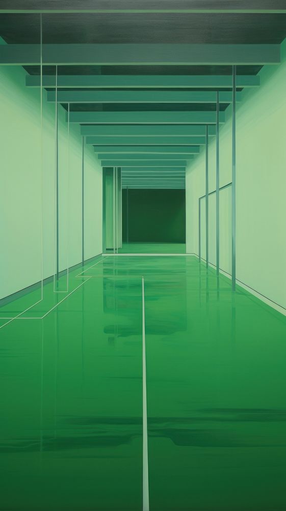 Green architecture corridor flooring.